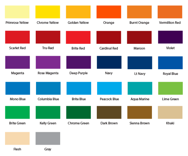 Standard Ink Colors